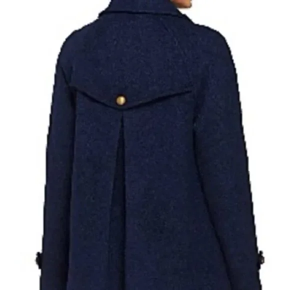 Linea by Louis Dell'Olio Vintage Classic Blue Swing Coat with Gold Accents - Picture 15 of 15